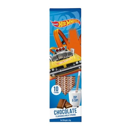 Hot Wheels Chocolate Flavoured Milk Straws 10pack