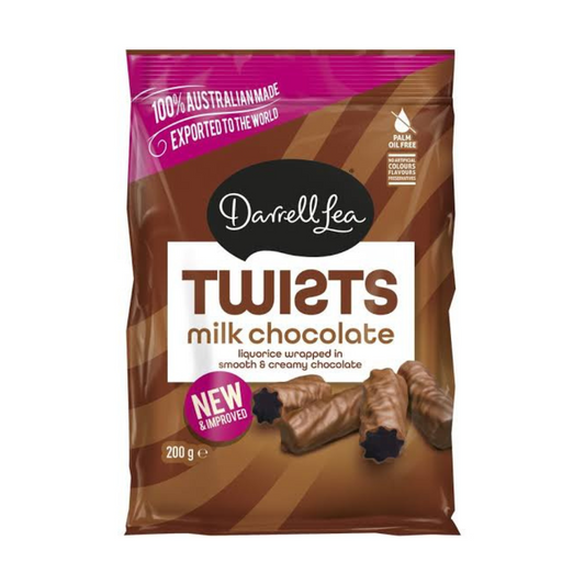 Darrell Lea Twists Milk Chocolate Licorice