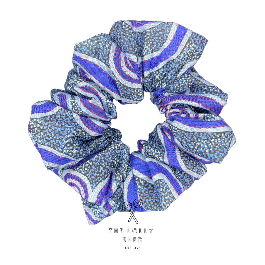 Dark Blue & Purple Indigenous Scrunchie