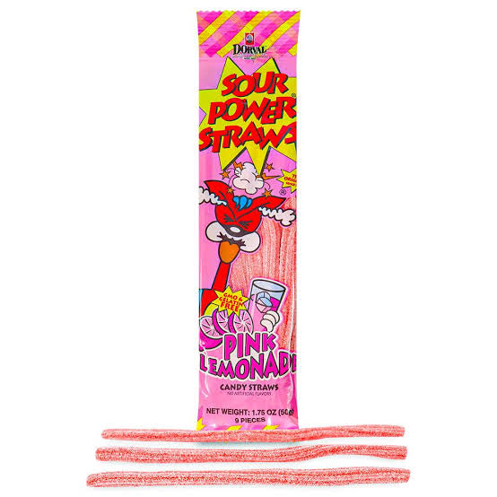 Sour Power Straws Pink Lemonade