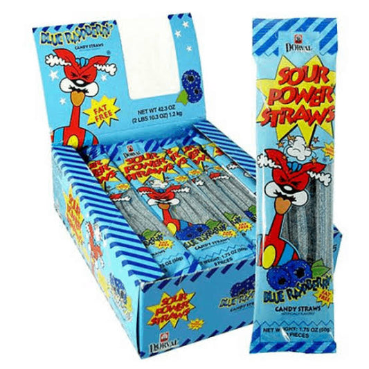 Sour Power Straws Blue Raspberry