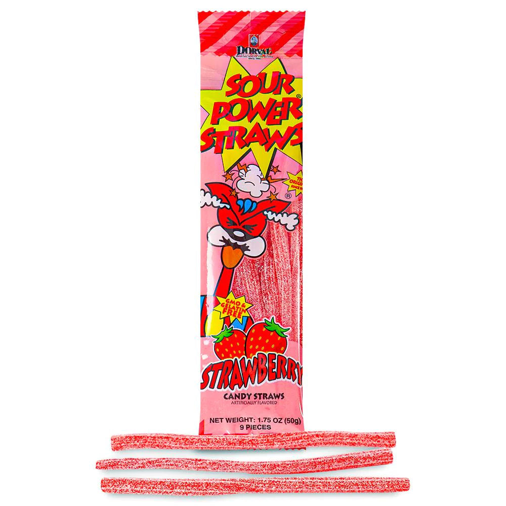 Sour Power Straws Strawberry